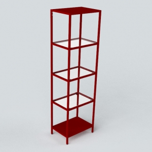 KỆ SẮT TRANG TRÍ - Kệ sắt sơn tĩnh điện hai màu trắng và đỏ. Size: W510 x H1750mm